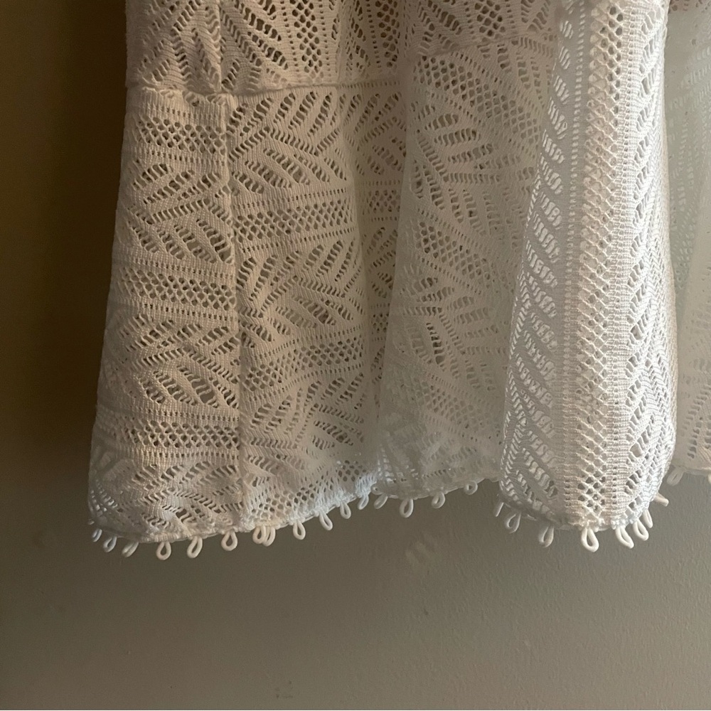 APRICOT Cream Lace Maxi Dress Flutter Sleeve V-Neck Ruffle Hem Lined Size 8 #482 - Picture 6 of 15